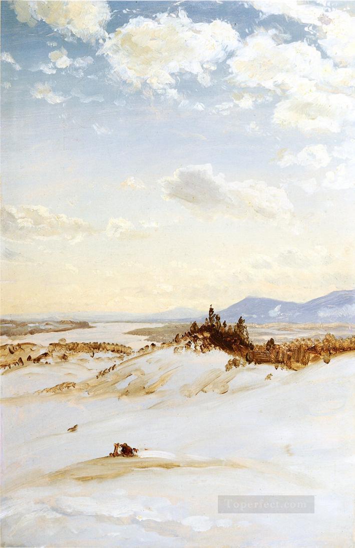 雪の風景 オラナの風景 ハドソン川のフレデリック・エドウィン教会油絵